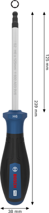 인체공학적 손잡이가 있는 Bosch PRO H6 x 125mm 스크루드라이버.