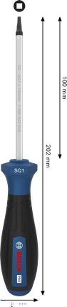 인체공학적 손잡이가 있는 Bosch PRO 스크루드라이버 SQ1 x 100mm.