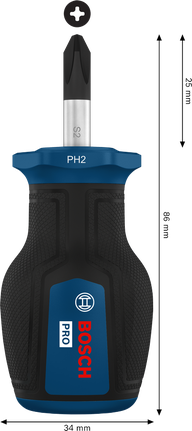 Bosch PRO 스터비 PH2 x 25mm 스크루드라이버.