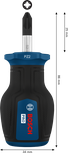 인체공학적 손잡이가 있는 Bosch PRO 스터비 스크루드라이버 PZ2 x 25 mm.