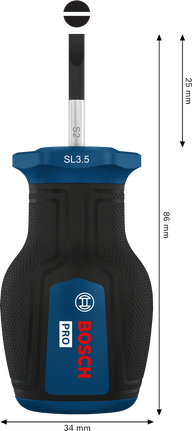 Bosch PRO 스터비 스크루드라이버 SL 0.6 x 3.5 x 25 mm.