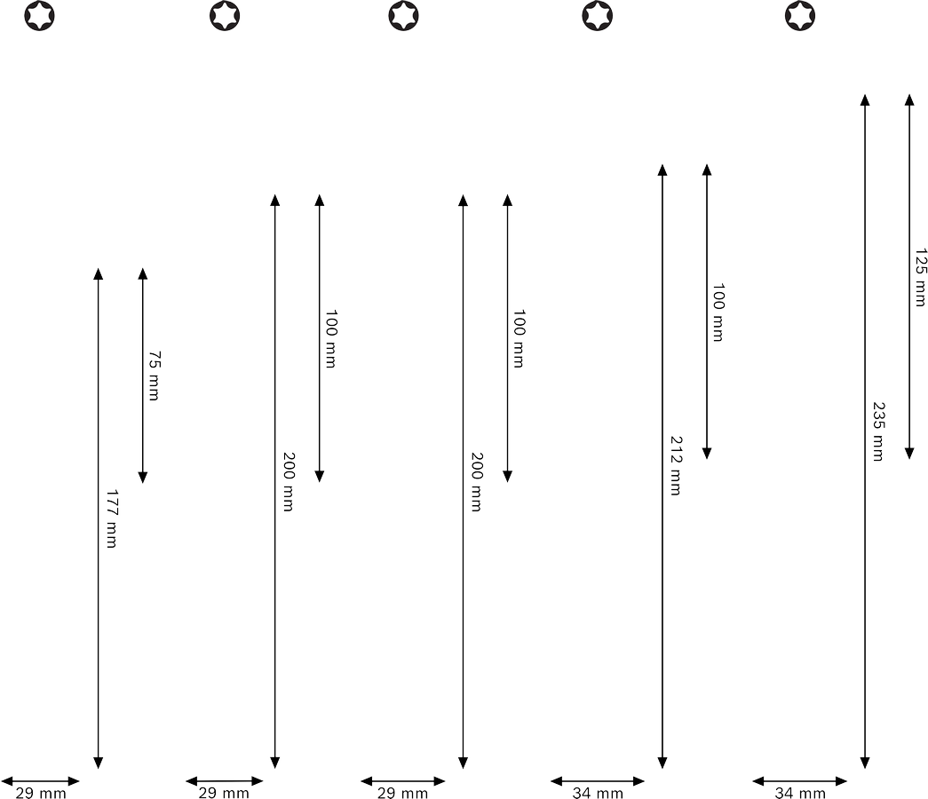 Torx 스크류 드라이버 세트, 5PCS