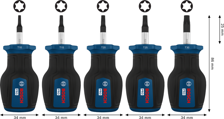 Bosch PRO 스터비 스크루드라이버 TX 세트 (S2 샤프트 5개입).