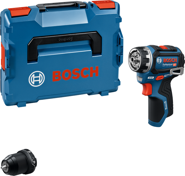 Bosch GSR 10.8V-32 FC 무선 드릴 세트 (케이스 포함).