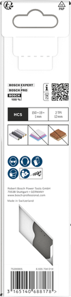 Bosch S713AW HCS 블레이드는 부드러운 재료에 적합하며 톱니 모양의 날을 가지고 있습니다.