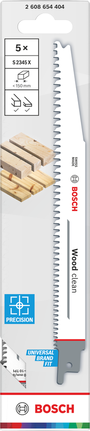 정밀한 목재 절단을 위한 Bosch 우드클린 S2345X 직소 블레이드 팩.
