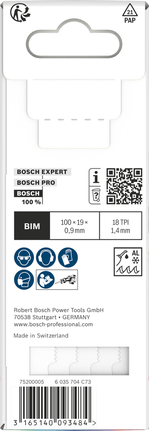 Bosch S 522 EF 바이메탈 박형 금속 절단용 날 5개입.