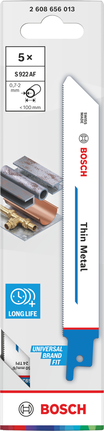 Bosch S 922 AF 얇은 금속 왕복톱날 팩.