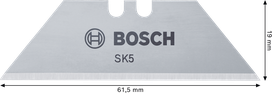Bosch 사다리꼴 칼날, SK5 강철, 61.5mm, 접이식 나이프용.