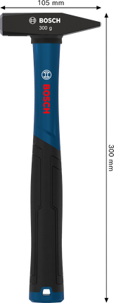 Bosch 엔지니어용 망치, 300g, 탄소강 헤드.