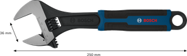 Bosch 250mm 조절식 렌치 (개구부 36mm).