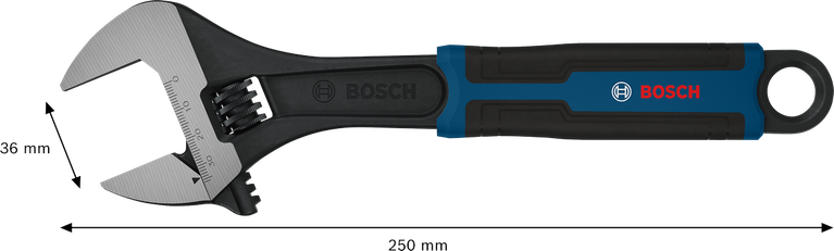 Bosch 250mm 조절식 렌치 (개구부 36mm).