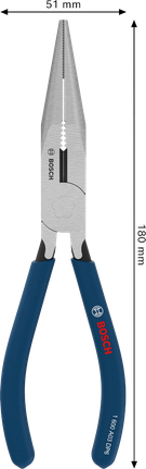 Bosch 180mm 롱노즈 플라이어, 미끄럼 방지 손잡이.