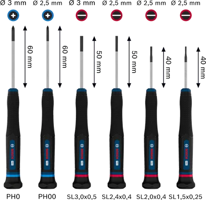 PRO Precision PH/SL 스크류드라이버 세트, 6개