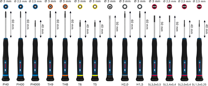 PRO Precision PH/SL/TX/TH/H 스크류드라이버 세트, 14개