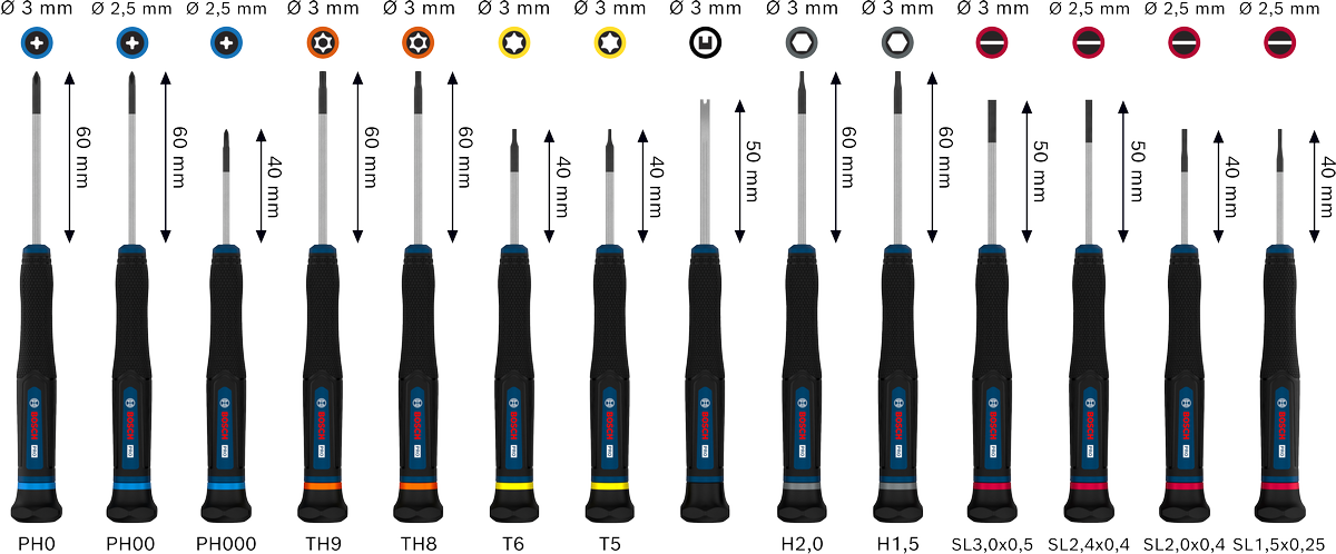 PRO Precision PH/SL/TX/TH/H 스크류드라이버 세트, 14개