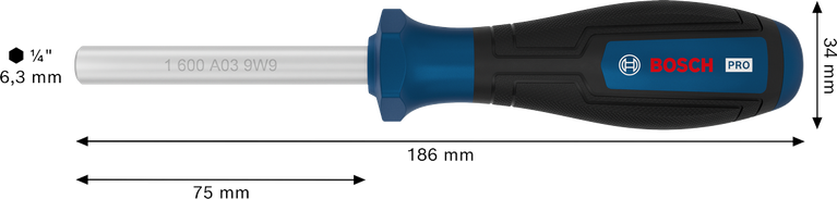 Bosch PRO 비트 스크루드라이버 (1/4인치 육각 샤프트).