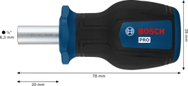 인체공학적 손잡이가 장착된 Bosch PRO 스터비 비트 스크루드라이버.