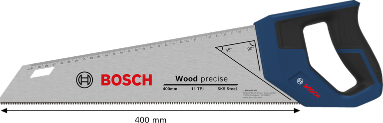 Bosch 400mm 목재 절단용 수동톱, 톱날 밀도 11TPI.