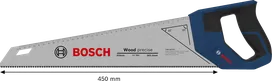 Bosch 450mm 핸드쏘, 11 TPI SK5 강철 재질, 목재 절단용.