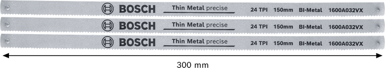 Bosch 150mm 바이메탈 쇠톱날(얇은 금속용, 24 TPI).