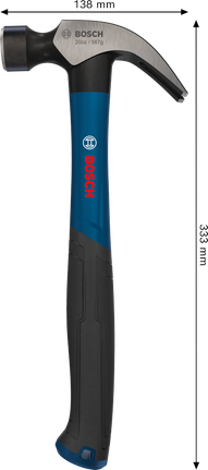 Bosch 20온스 클로 해머, 곡선형 탄소강 헤드.