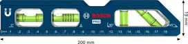 Bosch PRO 빌렛 어뢰형 수평계 200mm (자석 받침대 포함).