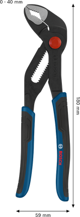 Bosch 워터펌프 플라이어 180mm, 다중 구성 손잡이 포함.