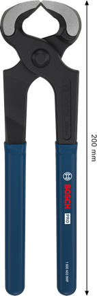 Bosch PRO 목수용 펜치 200mm, 손잡이 코팅 처리.