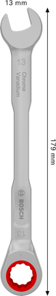 Bosch 13mm 라쳇식 복합 렌치 (크롬 바나듐 재질).