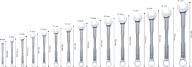 Bosch 6-21mm 복합 렌치 세트, 15개 구성, 토크 50% 향상.