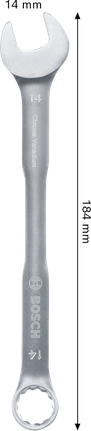 Bosch 14mm 크롬 바나듐 복합 렌치.