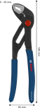 Bosch 워터펌프 플라이어 180mm, 미끄럼 방지 손잡이 포함.