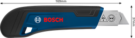 Bosch 스냅오프 나이프, 18mm, SK5 강철 블레이드.