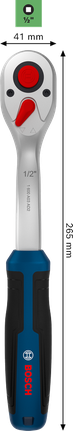 Bosch 1/2인치 라쳇, 톱니 72개, 크롬 바나듐 재질.