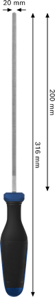 인체공학적 손잡이가 있는 Bosch 200mm 평줄.