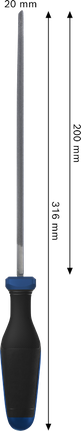 인체공학적 손잡이가 있는 Bosch 200mm 반원형 줄.
