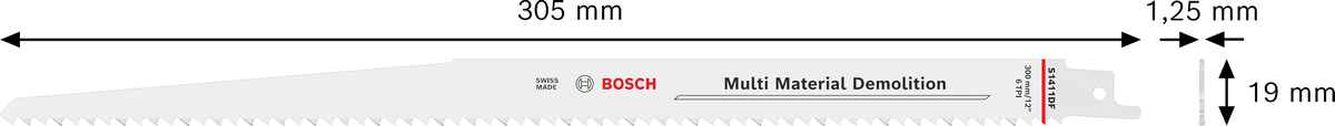 Bosch S 1411 DF 왕복톱날은 다양한 재료 해체 작업에 적합합니다.