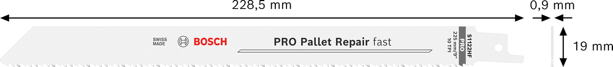 Bosch PRO 팔레트 수리용 고속 S1122HF 왕복톱날.