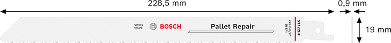 Bosch 팔레트 수리용 S1122HF 바이메탈 톱날, 225mm.