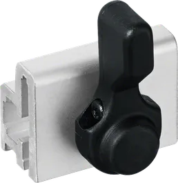 금속 압출에 검은색 클램프.