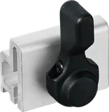 금속 압출에 검은색 클램프.