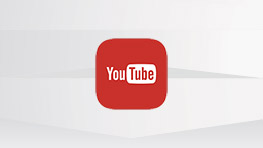 유튜브 로고가 흰색 배경에 빨간색 사각형 안에 있습니다.