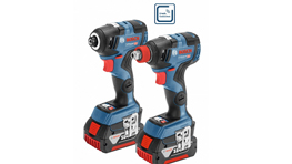 보쉬 프로페셔널 전동 드릴 세트가 흰 배경에 놓여 있다.